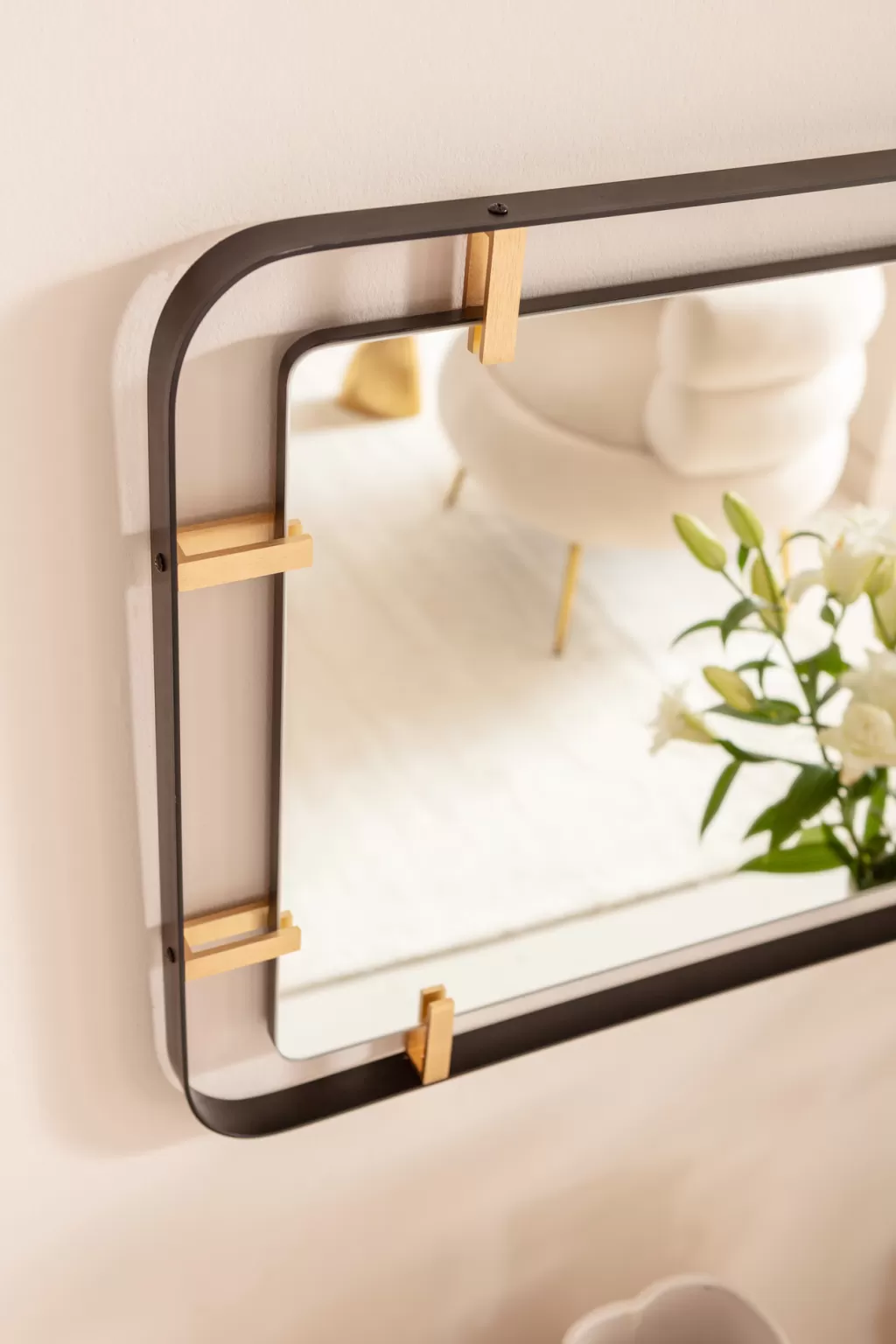 Miroir Décoratif Murale Betsy - Cadre Métal Doré Design KARE - Format Grand 55 x 165 cm - Décoration Contemporaine pour Intérieur