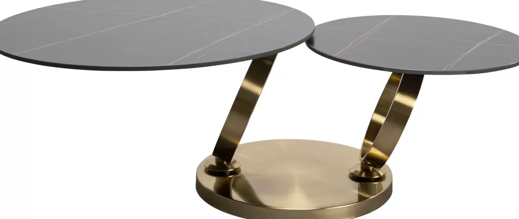 Table basse Beverly Gold - Design Scandi Contemporain pour Salon | KARE Design - Plateau Doré 133x80 cm - Meuble d'appoint élégant avec finition métallisée