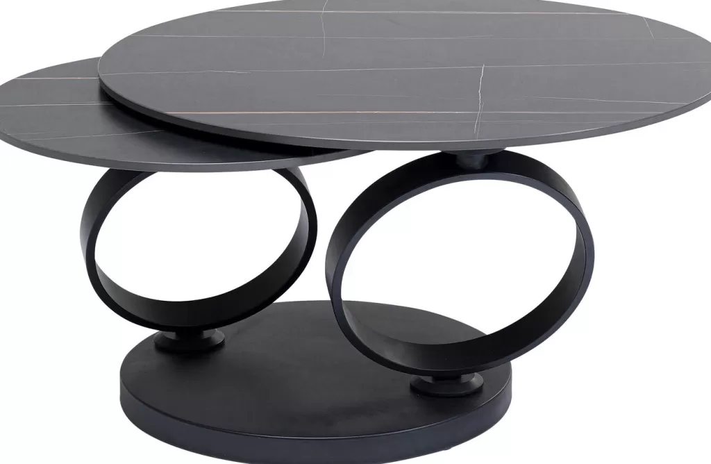 Table basse design Beverly - Modèle élégant en noir, dimensions 133 x 80 cm - KARE Design pour salon moderne