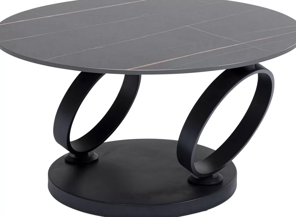 Table basse design Beverly - Modèle élégant en noir, dimensions 133 x 80 cm - KARE Design pour salon moderne
