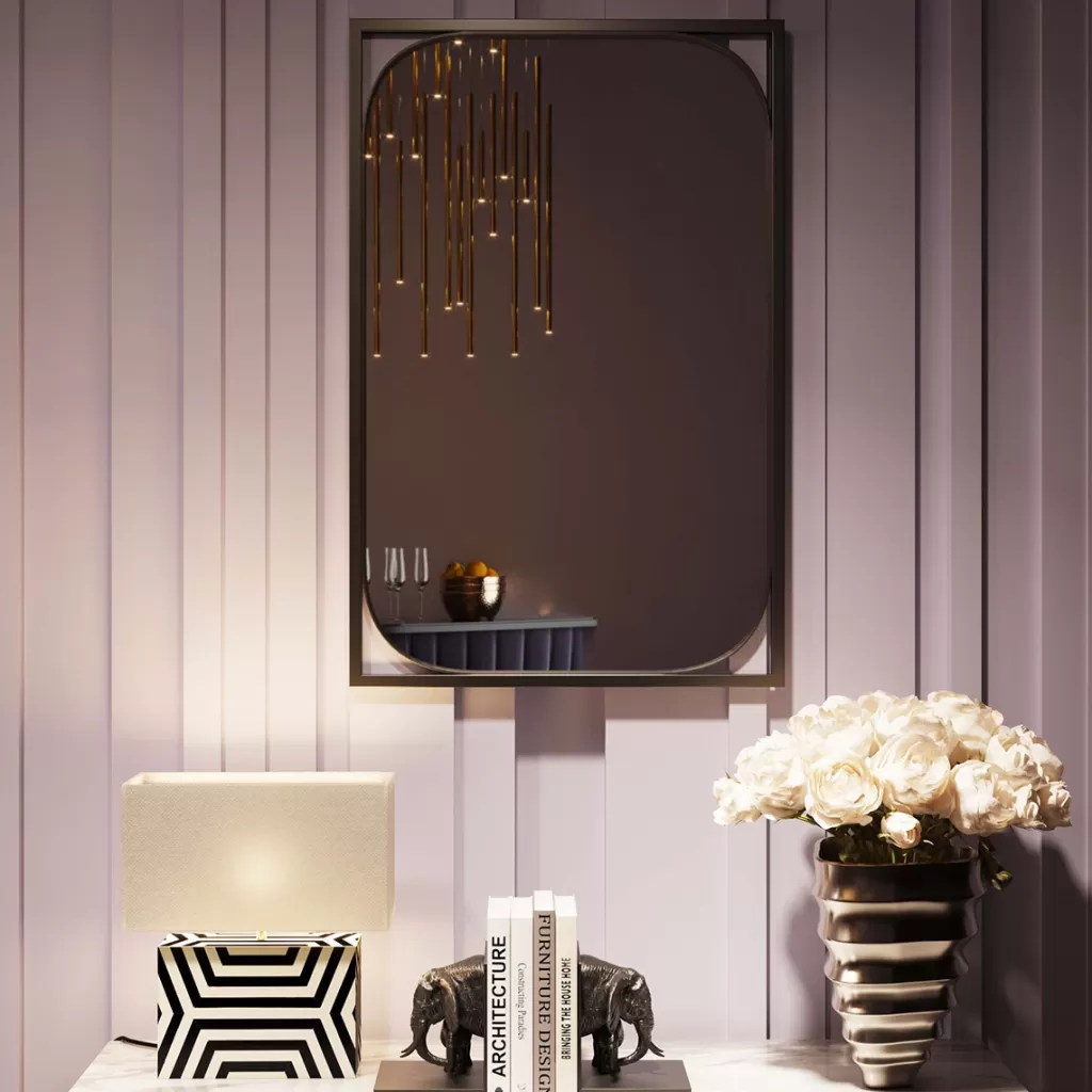 Miroir Mural Élégant Collection Bonita par KARE Design - Noir Mat - Dimensions 71 x 109 cm pour Déco Intérieure