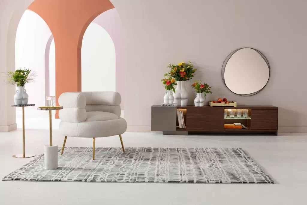 Miroir mural décoratif Bonita par KARE - Modèle contemporain en noir, diamètre 80 cm