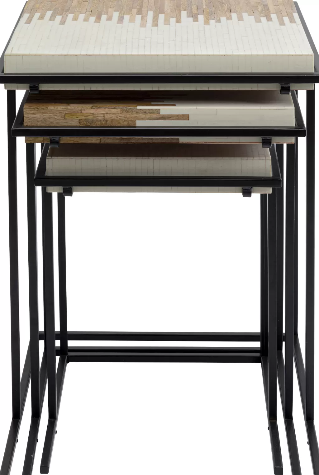 KARE Design – Collection Bora Bora | Lot de 3 tables d'appoint design pour salon – Style contemporain tropical