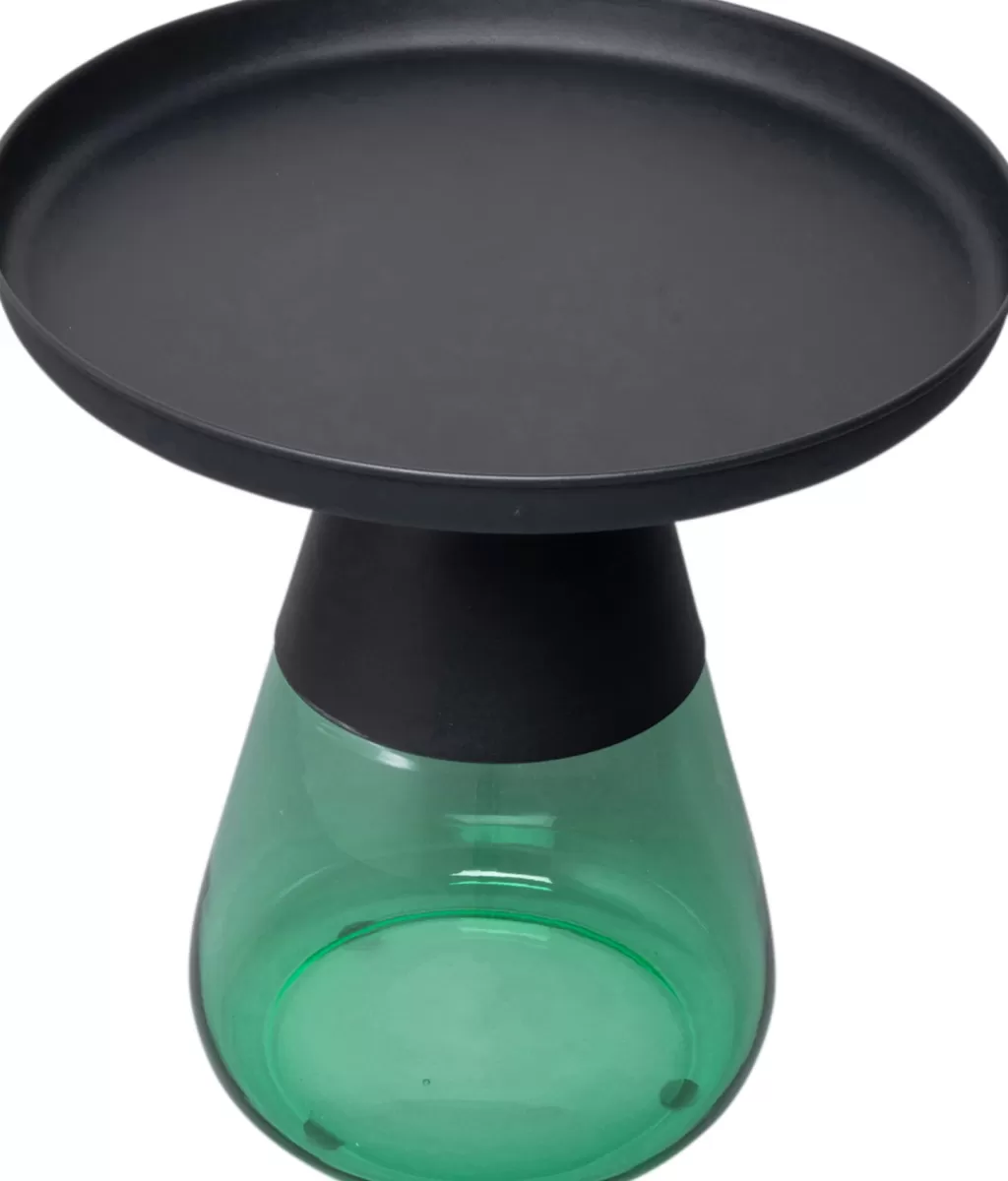 Table d'appoint design BOTTIGLIA – Élégance verte & noire – Diamètre 50 cm – Pièce maîtresse pour salon contemporain