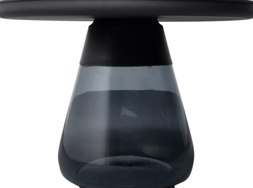 KARE Design - Table d'appoint fumée Bottiglia | Noir sophistiqué Ø60 cm pour salon contemporain