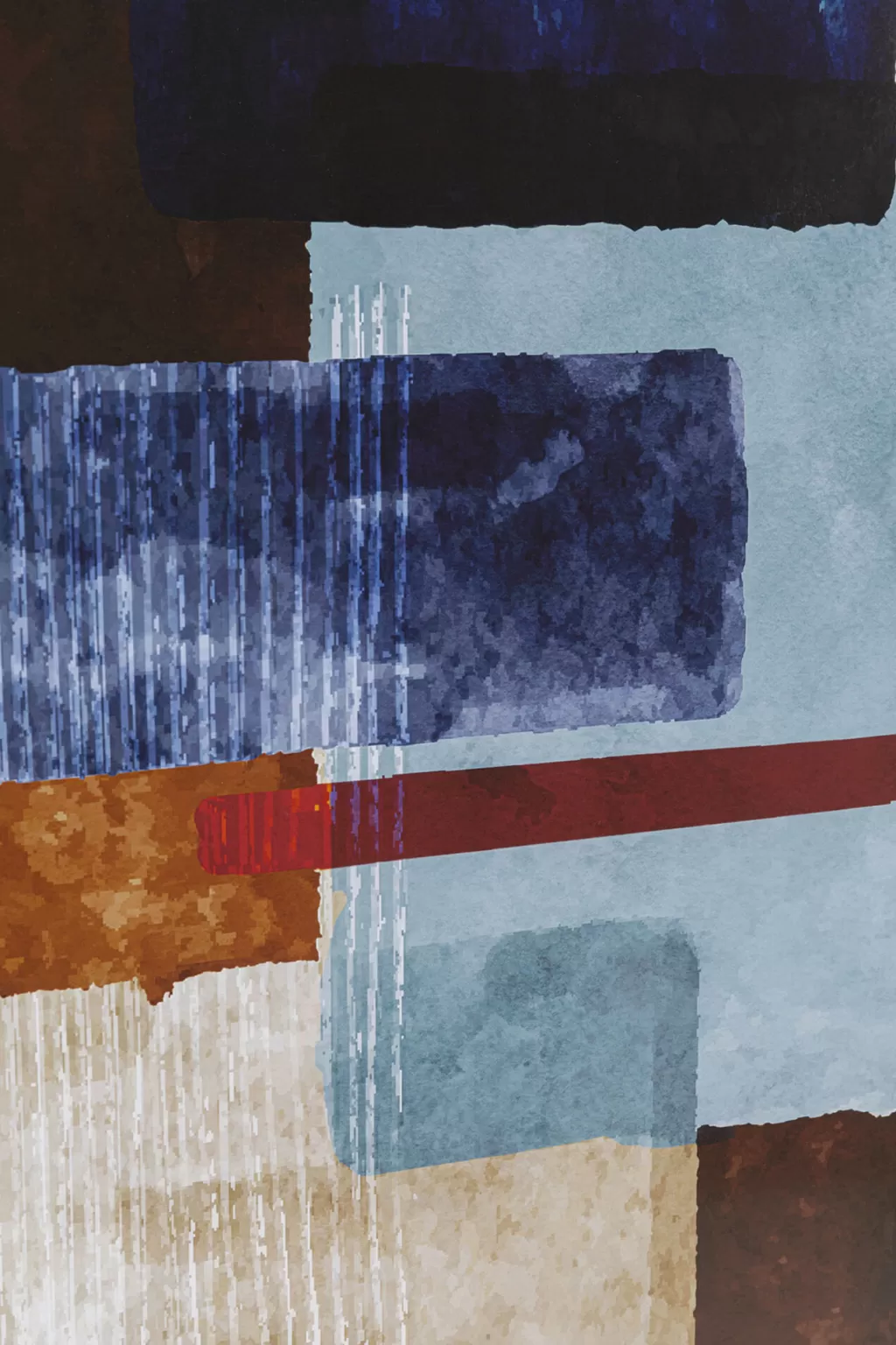 Tableau Encadré Moderne Bleu Profond 