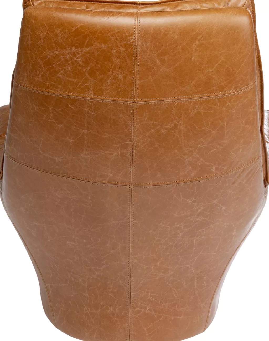 KARE Design - Fauteuil Bridge en Cuir Patiné Brun, Assise Ergonomique pour Salon Cosy