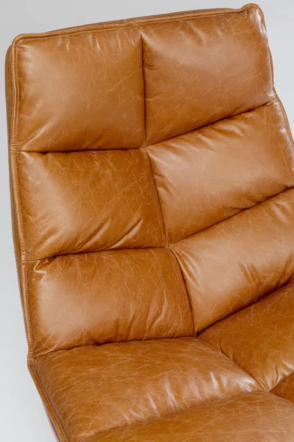 KARE Design - Fauteuil Bridge en Cuir Patiné Brun, Assise Ergonomique pour Salon Cosy