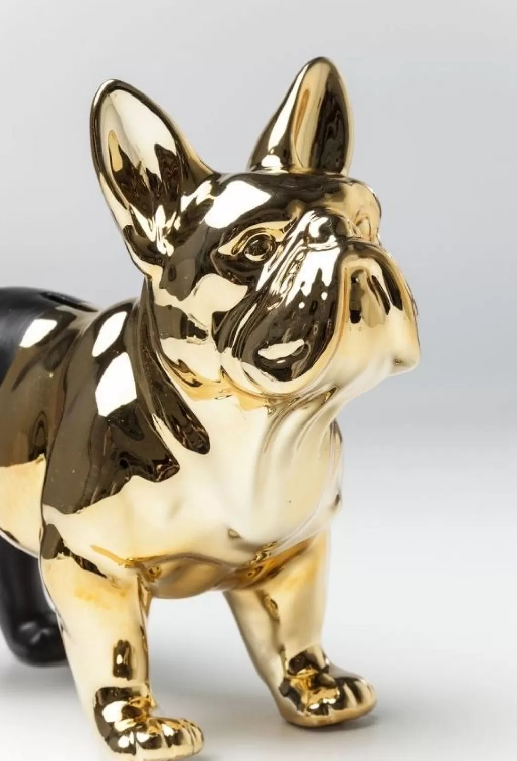 Tirelire Bulldog design par KARE en or et noir - Édition collector pour économies stylées