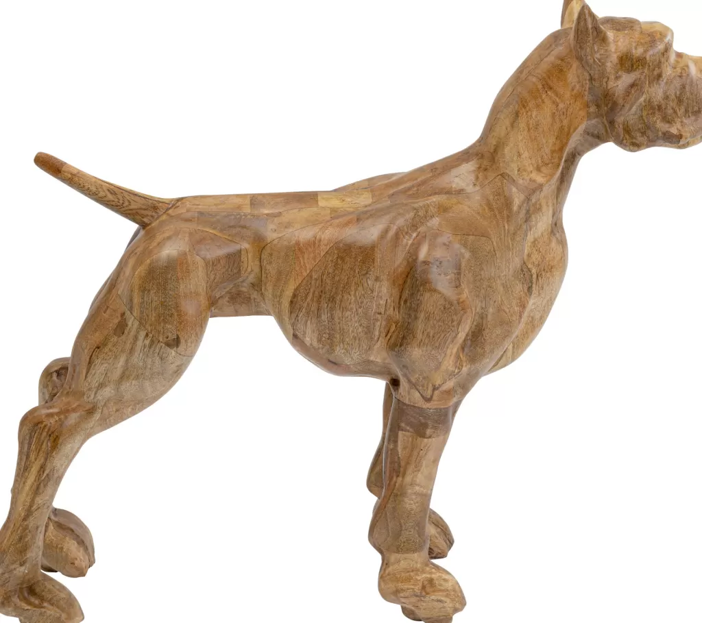 KARE Design - Sculpture Murale Bulldog en Bois Massif, Décor Moderne - Dimensions H70 x L78 cm
