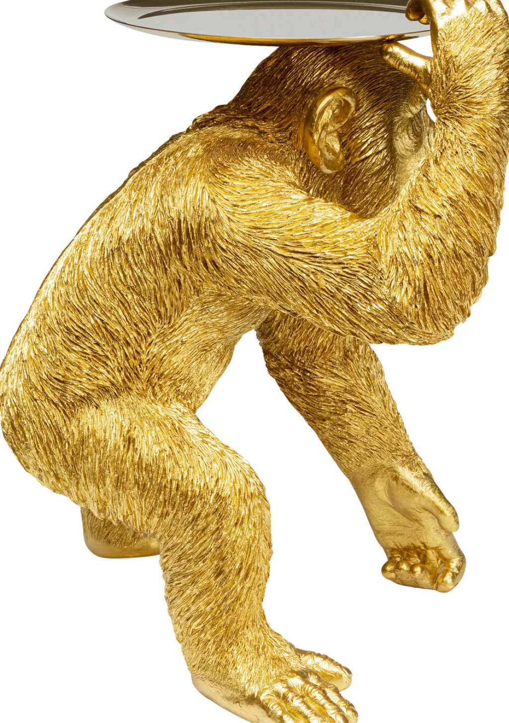 Figurine décorative chimpanzé majordome ludique - Design élégant KARE - Pièce unique en finition dorée (52 cm)
