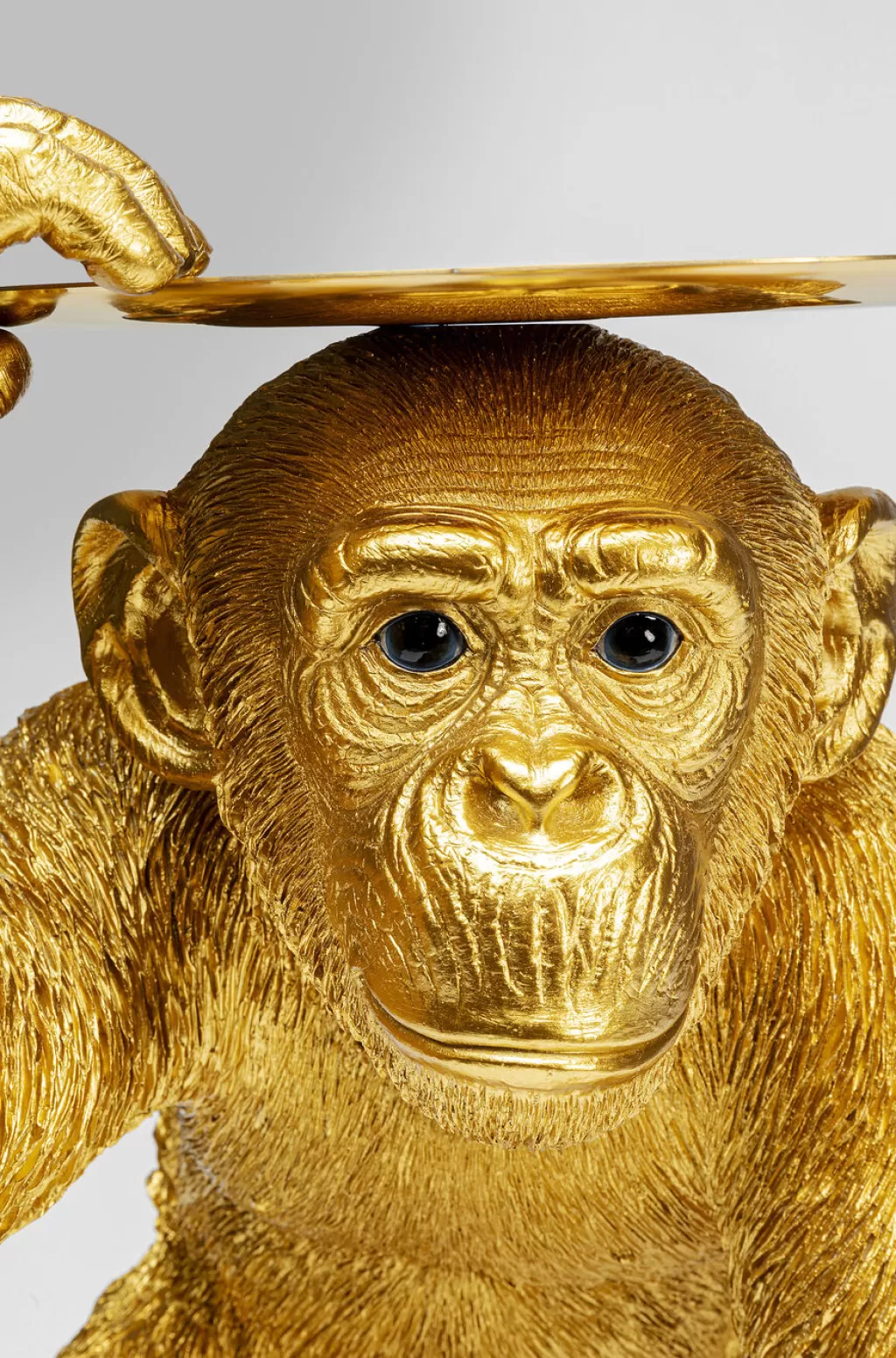 Figurine décorative chimpanzé majordome ludique - Design élégant KARE - Pièce unique en finition dorée (52 cm)