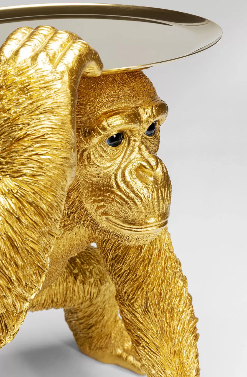 Figurine décorative chimpanzé majordome ludique - Design élégant KARE - Pièce unique en finition dorée (52 cm)