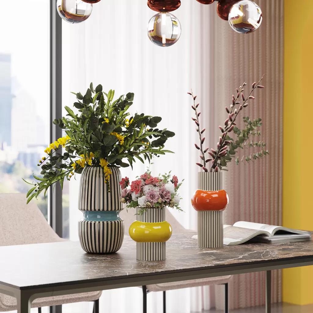 Vase design Calabria - Élégante décoration orange de 28 cm par KARE Design