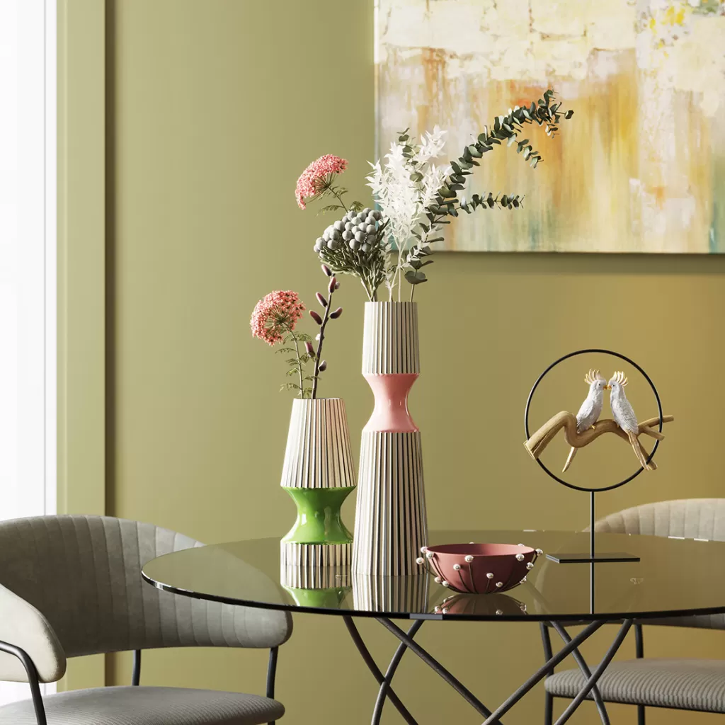 Vase décoratif Calabria en céramique rose 41 cm - Collection printanière KARE Design