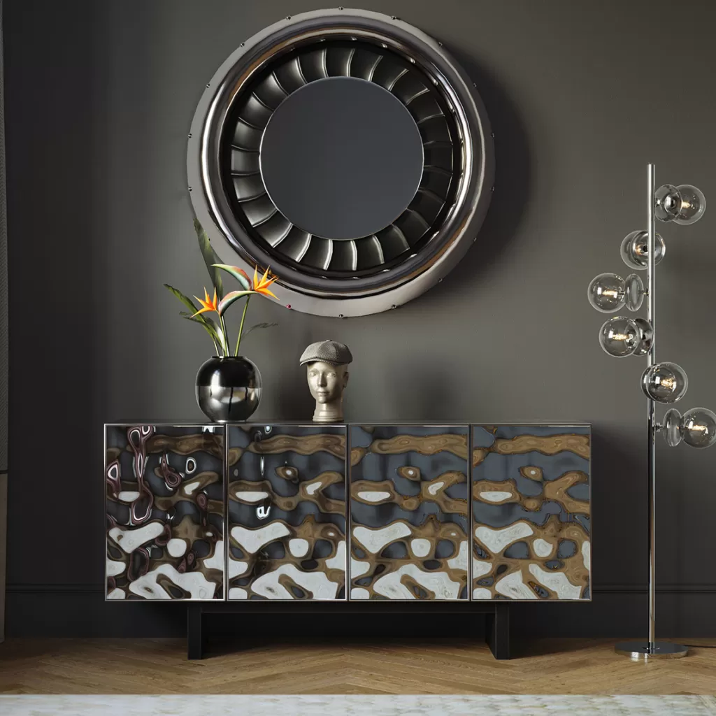 Évier design Caldera Senkki par KARE - Acier inoxydable robuste 160 x 78 cm