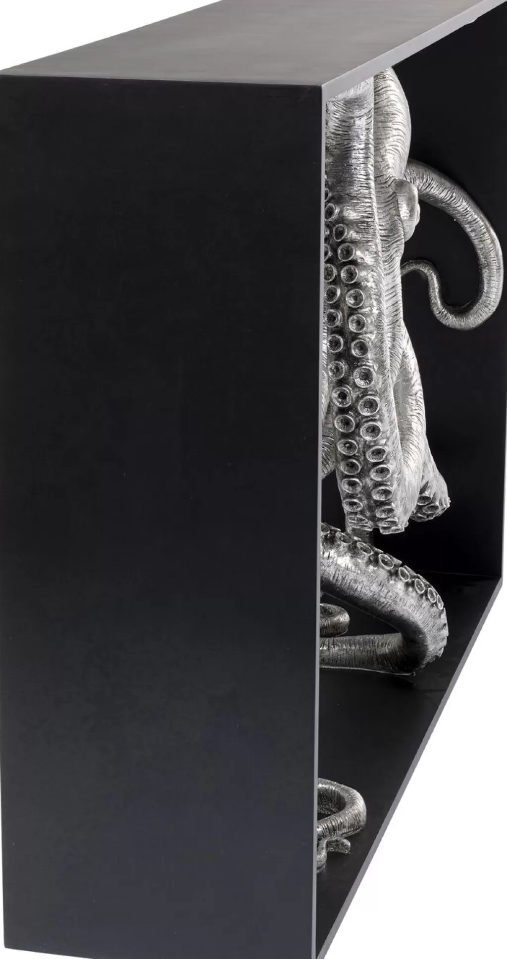 Table Console Design Calmar par KARE - Style Moderne en Noir et Argent, Dimensions 124 x 85 cm
