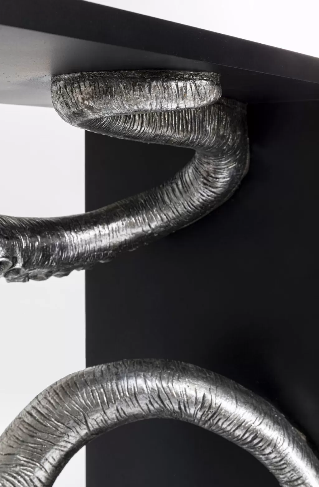 Table Console Design Calmar par KARE - Style Moderne en Noir et Argent, Dimensions 124 x 85 cm