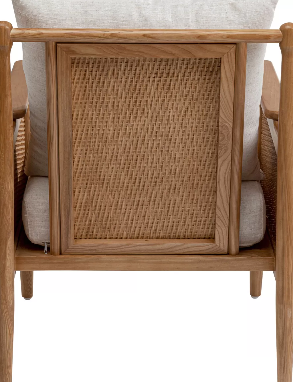 Fauteuil Canné Design Kare avec Accoudoirs – Structure en Frêne Massif et Housse en Tissu Élégant