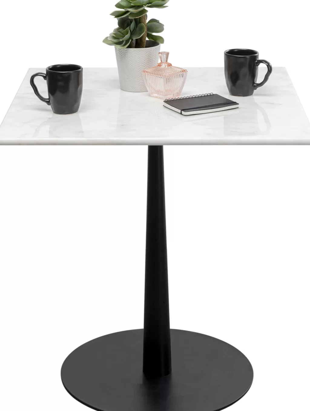 Table de bistrot design Capri - Collection KARE - Blanc pur - Format carré 70x70 cm