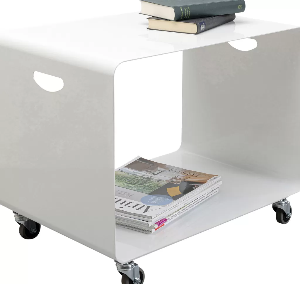 Table Basse Design Scandinave sur Roulettes - Blanc Cassé 60x40 cm, Style Casa par KARE