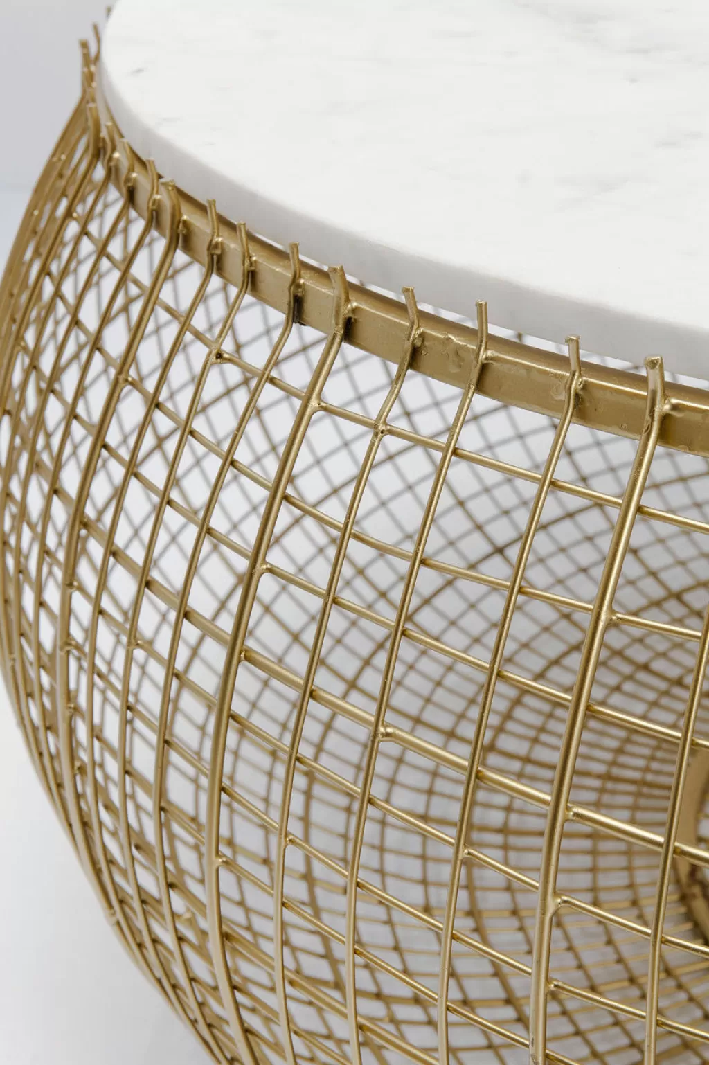 Table Basse Design Cesta en Marbre Doré - Diamètre 100 cm par KARE, Pièce Maîtresse Élégante pour Votre Salon