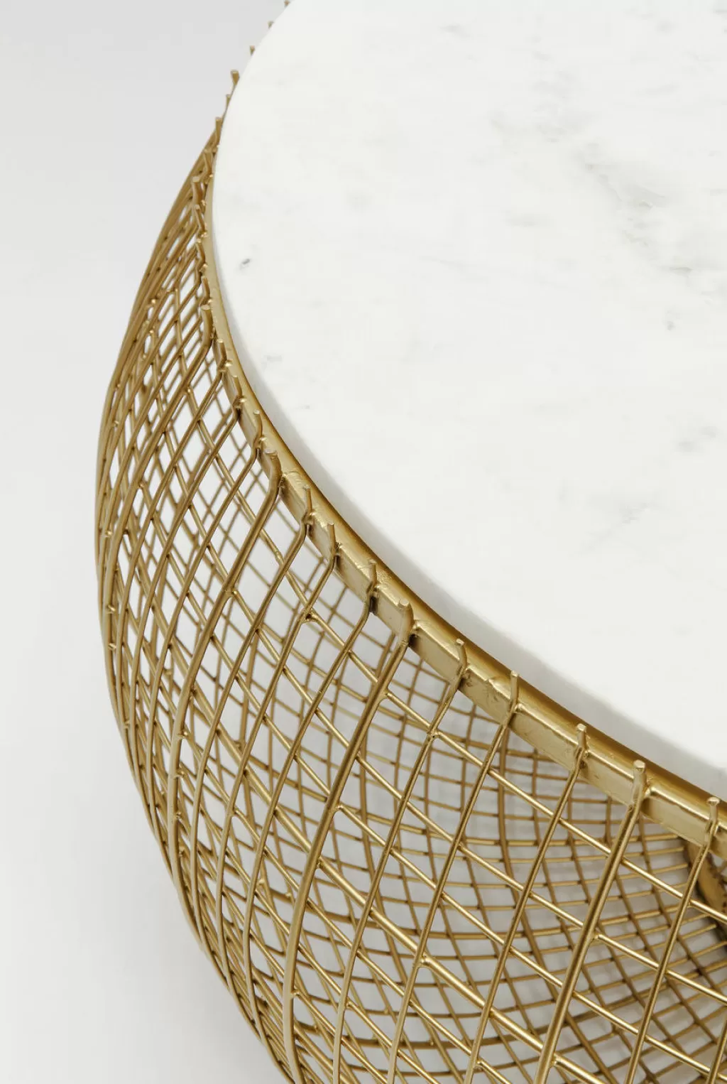 Table Basse Design Cesta en Marbre Doré - Diamètre 100 cm par KARE, Pièce Maîtresse Élégante pour Votre Salon