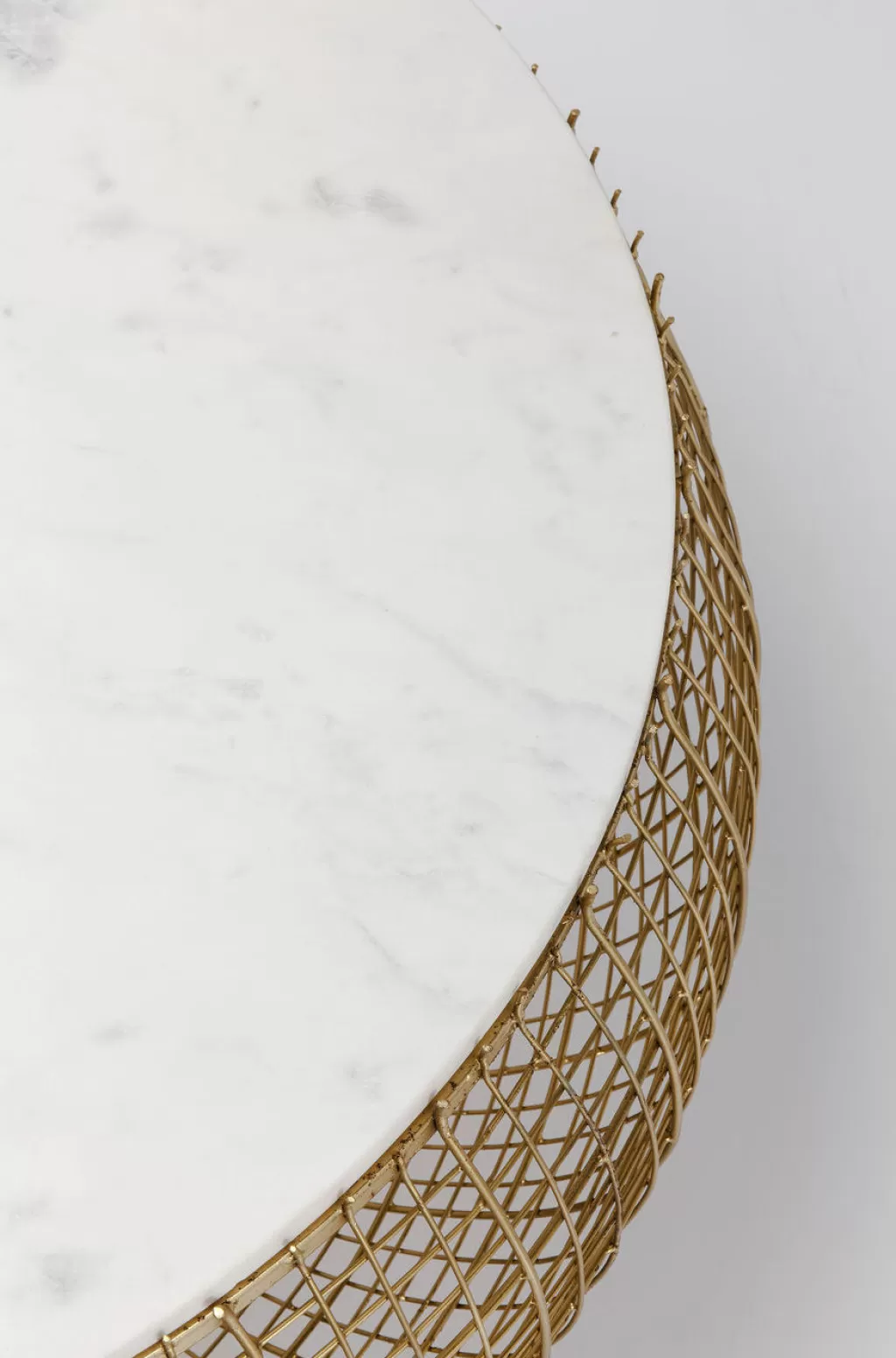 Table Basse Design Cesta en Marbre Doré - Diamètre 100 cm par KARE, Pièce Maîtresse Élégante pour Votre Salon