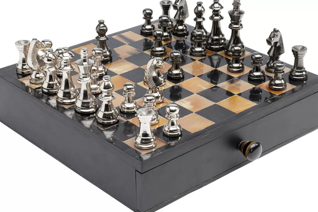 Échiquier Décoratif Vintage KARE - Objet de Décoration Intérieure Style Rétro - Dimensions 36 x 33 cm - Pièce Unique pour Amateurs d'Échecs Classiques