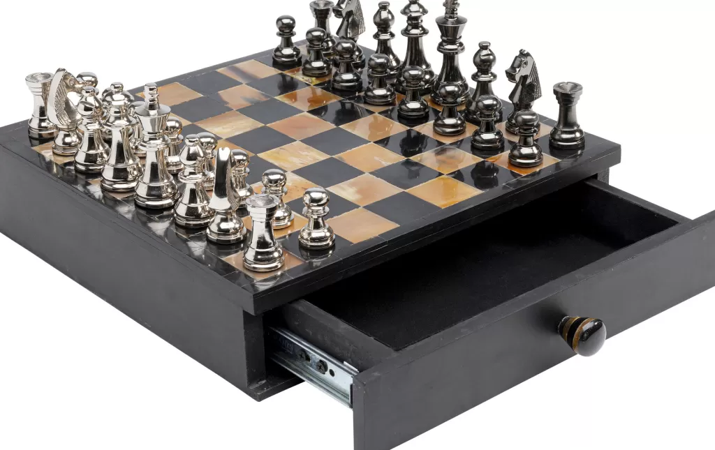 Échiquier Décoratif Vintage KARE - Objet de Décoration Intérieure Style Rétro - Dimensions 36 x 33 cm - Pièce Unique pour Amateurs d'Échecs Classiques