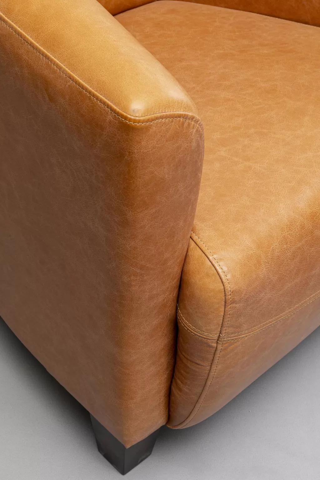 KARE Design - Fauteuil Relax Cigar Lounge en Cuir Brun Clair, Confort Style Lounge