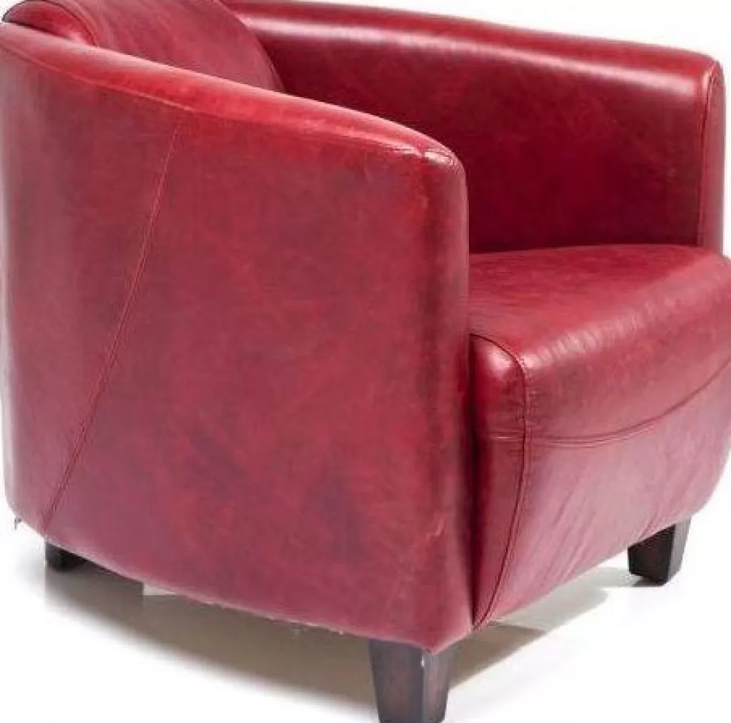 KARE Design - Fauteuil relax « Salon Fumeur » en Velours Rouge - Confort Premium & Design Élégant