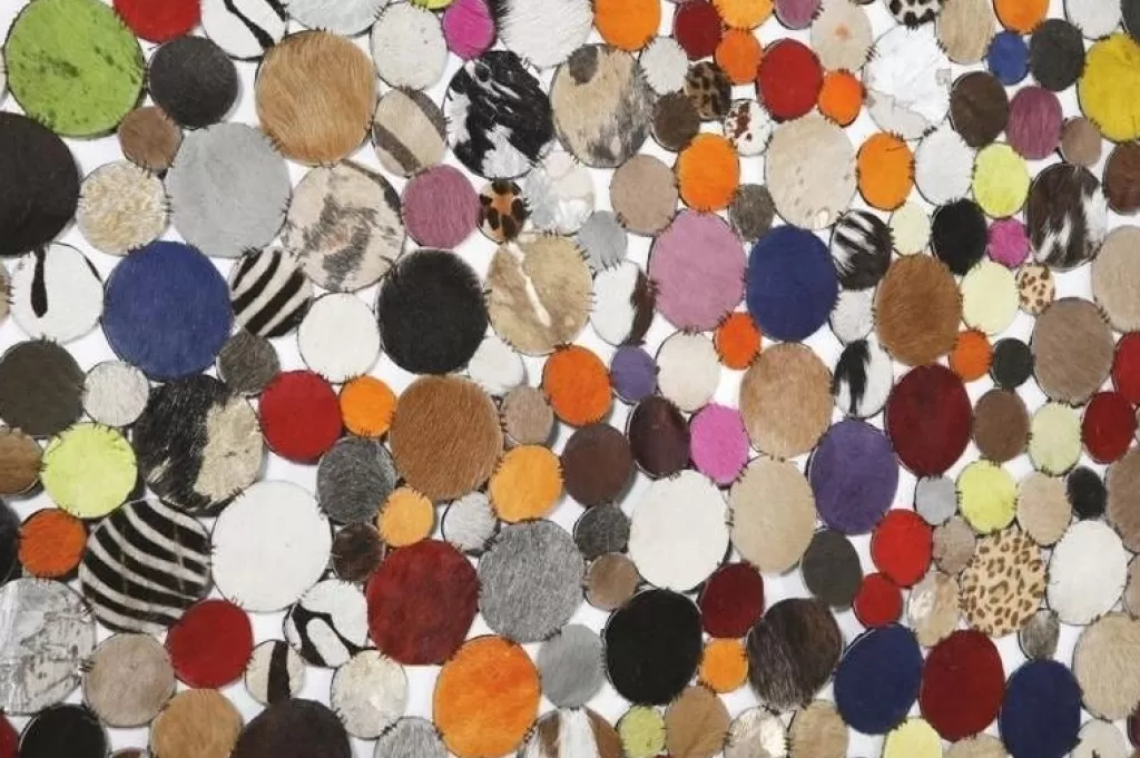 Tapis circulaire design contemporain KARE - Motif géométrique multicolore - Diamètre 250 cm pour intérieur déco tendance
