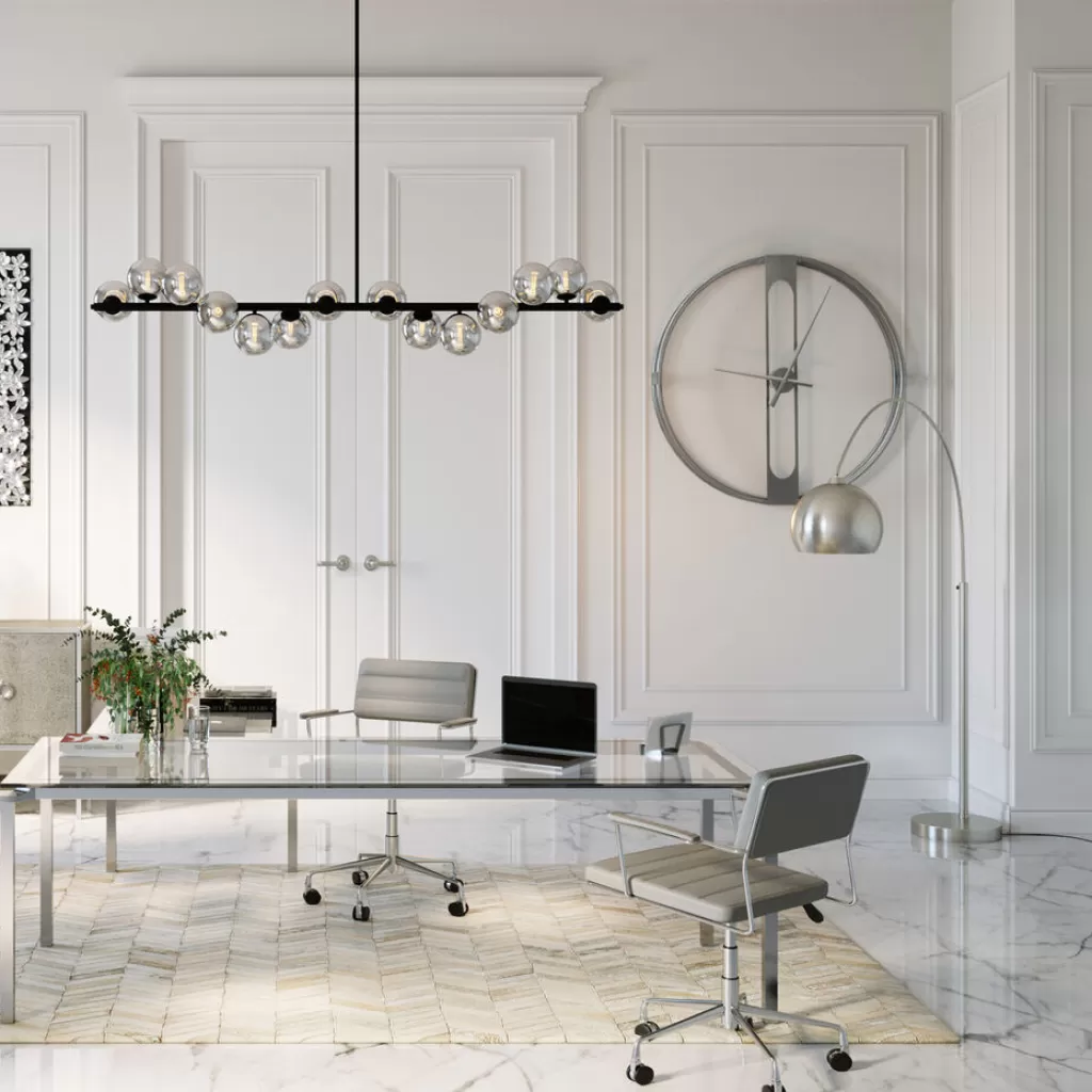 Horloge murale design Clip - Style contemporain en argent, diamètre 60 cm par KARE