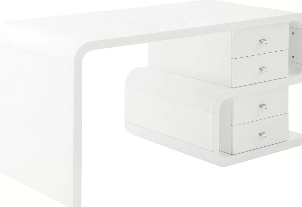 Bureau design contemporain Club Snake par KARE - Blanc immaculé, dimensions spacieuses 150 x 70 cm - Idéal pour espace de travail élégant