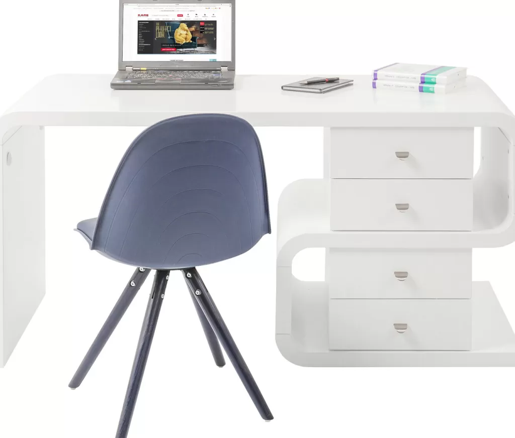 Bureau design contemporain Club Snake par KARE - Blanc immaculé, dimensions spacieuses 150 x 70 cm - Idéal pour espace de travail élégant