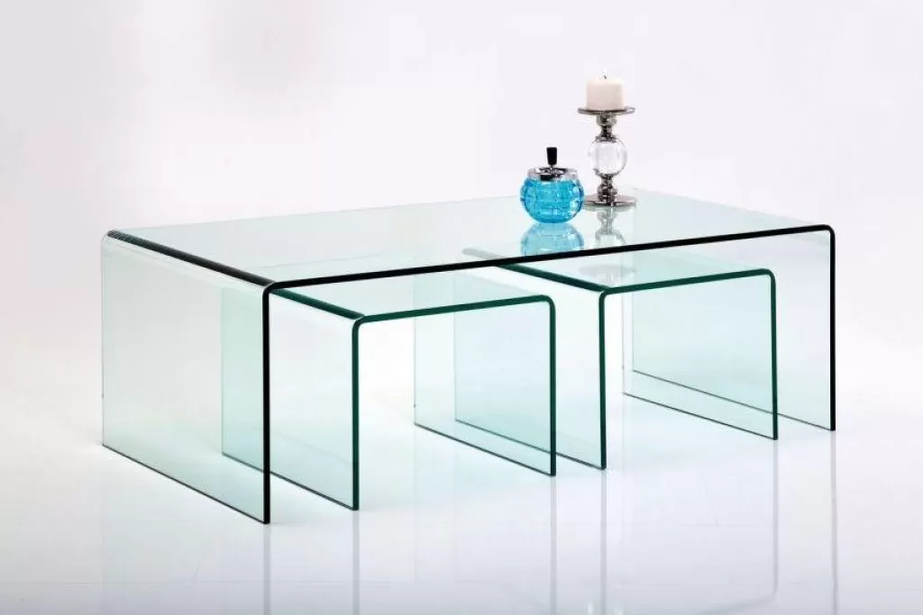 Table Basse Design Club par KARE - Ensemble Élégant de 3 Pièces, Finition Lumineuse