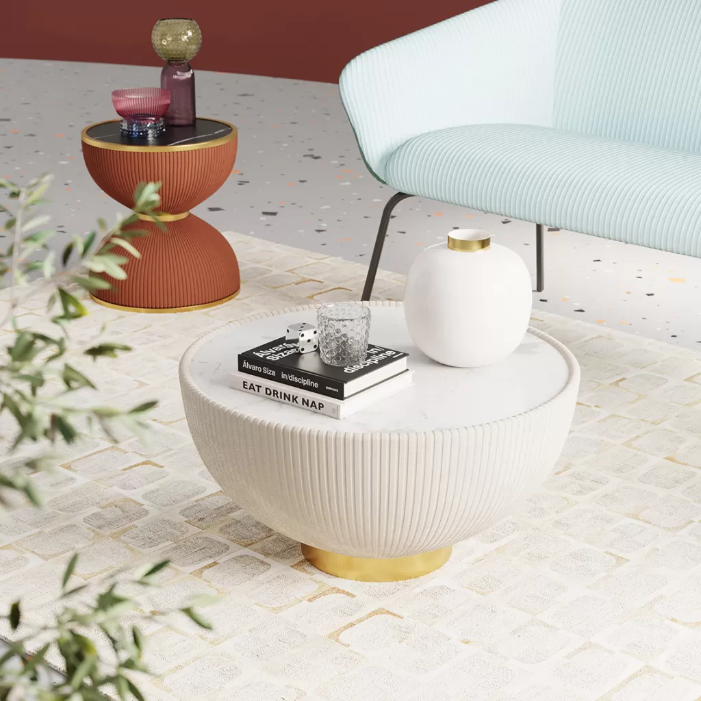 Table Basse Design Scandinaire Vegas Blanc Éclatant - Diamètre 71 cm par KARE