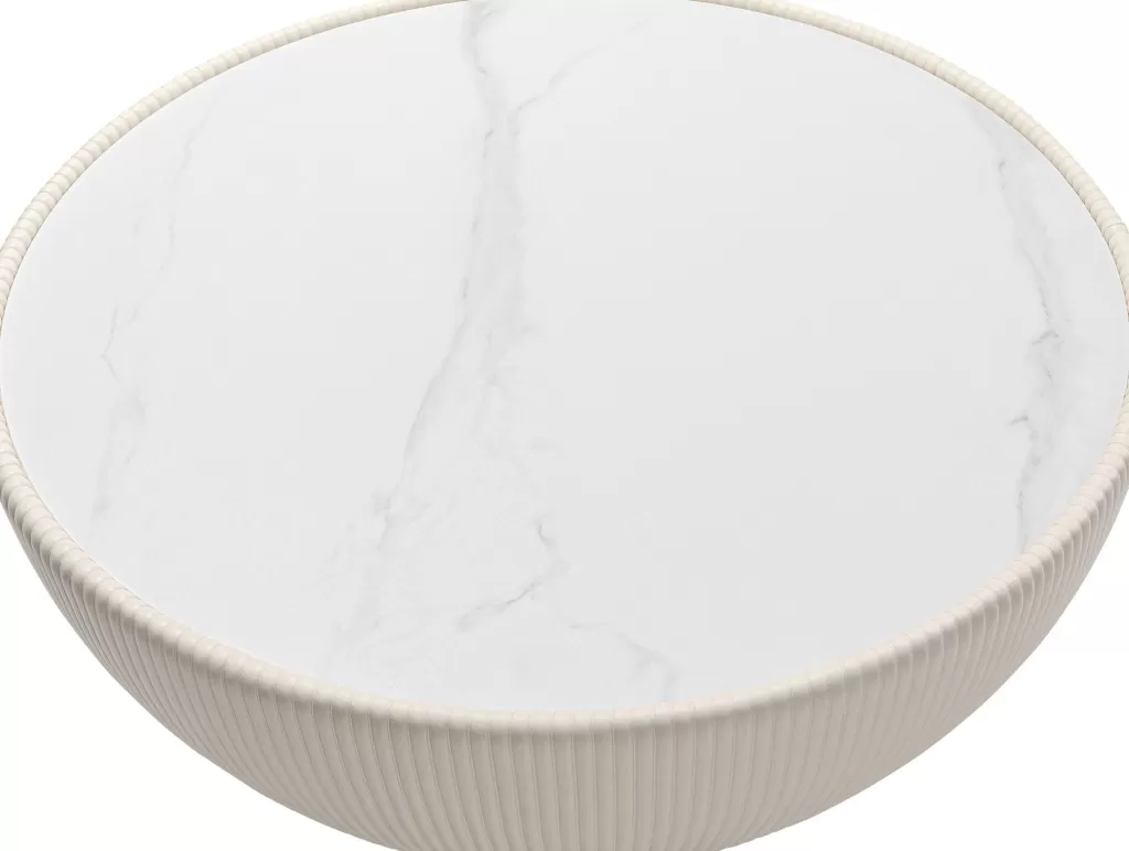 Table Basse Design Scandinaire Vegas Blanc Éclatant - Diamètre 71 cm par KARE