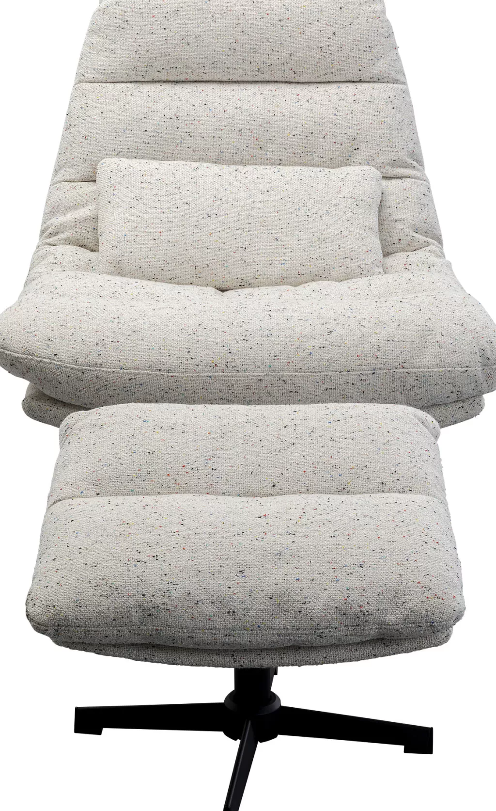 Fauteuil pivotant design Columbia par KARE Design avec repose-pieds intégré - Confort ergonomique et style scandinave