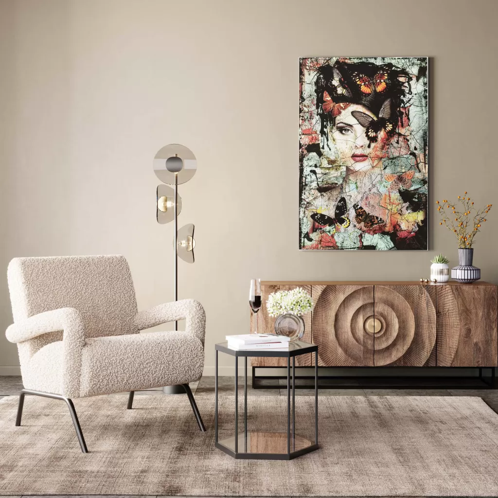 Table d'appoint design Comb par KARE - Noir sophistiqué 55 cm pour intérieur moderne