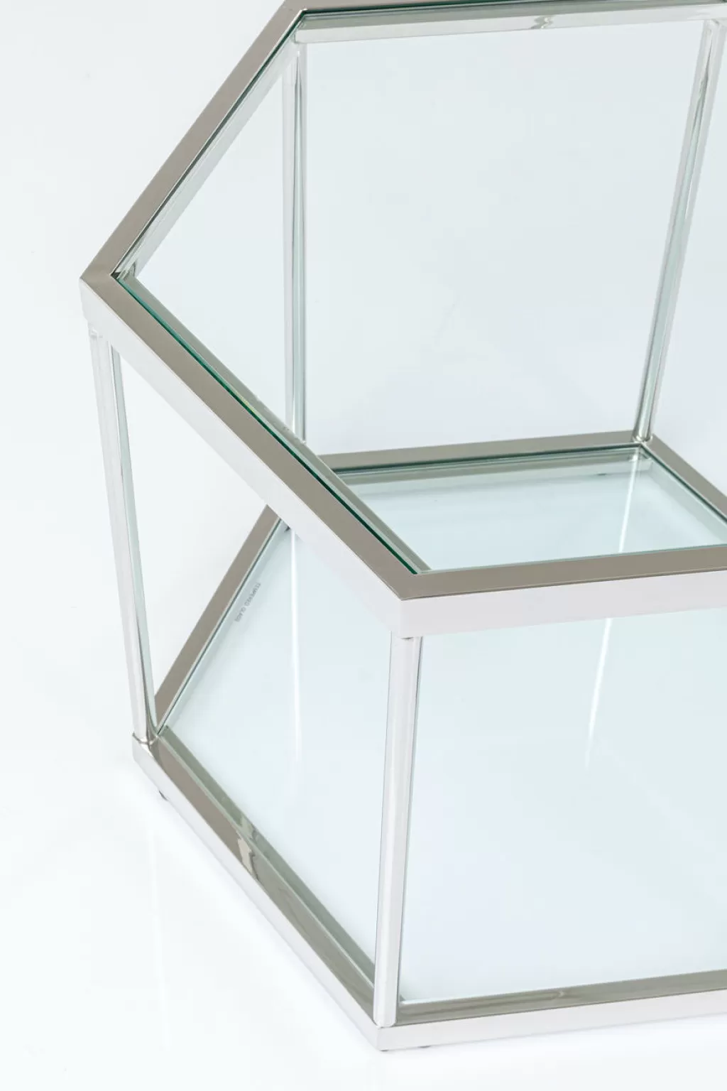 Table basse moderne Comb - Design scandinave argenté 45 cm par KARE, idéale pour décoration contemporaine