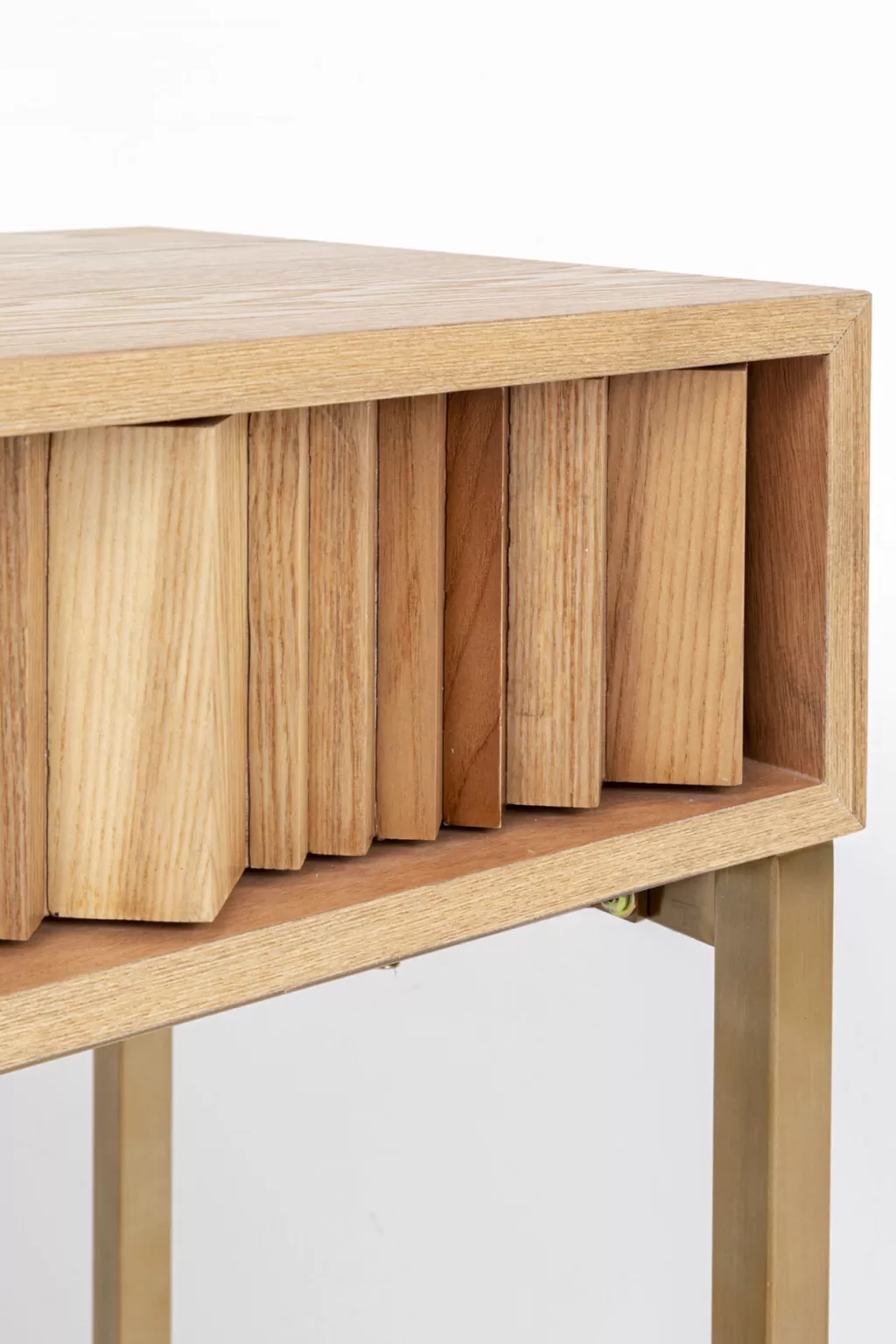 Table Console Scandinave Rabattable KARE Design - Modèle Concertina en Chêne Massif Naturel, Dimensions L136cm x P40cm