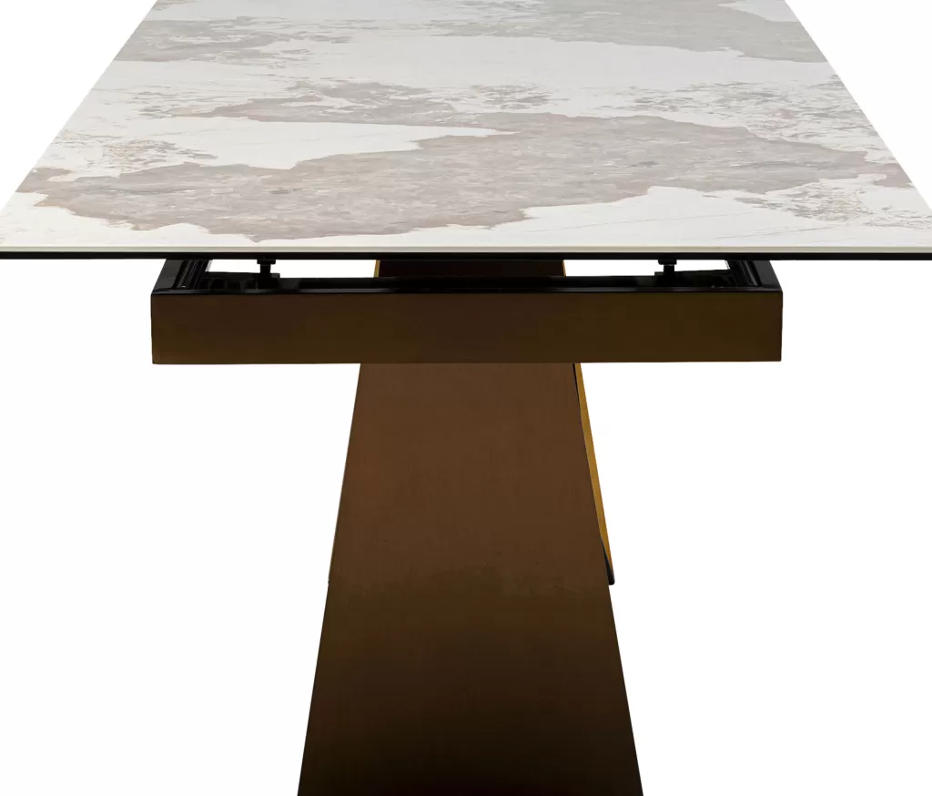 Table extensible Connesso par KARE Design - Plateau en laiton élégant 200 cm (extension à 260 cm) x 100 cm