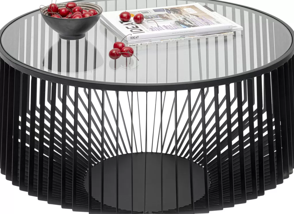 Table Basse Design Corinne par KARE - Noir Élégant pour Salon Contemporain (Diamètre 80 cm)