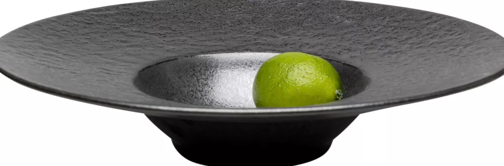 Assiette Creuse Cosmos Noir - Design Épuré par KARE, Diamètre 27 cm - Idéale pour les repas sophistiqués