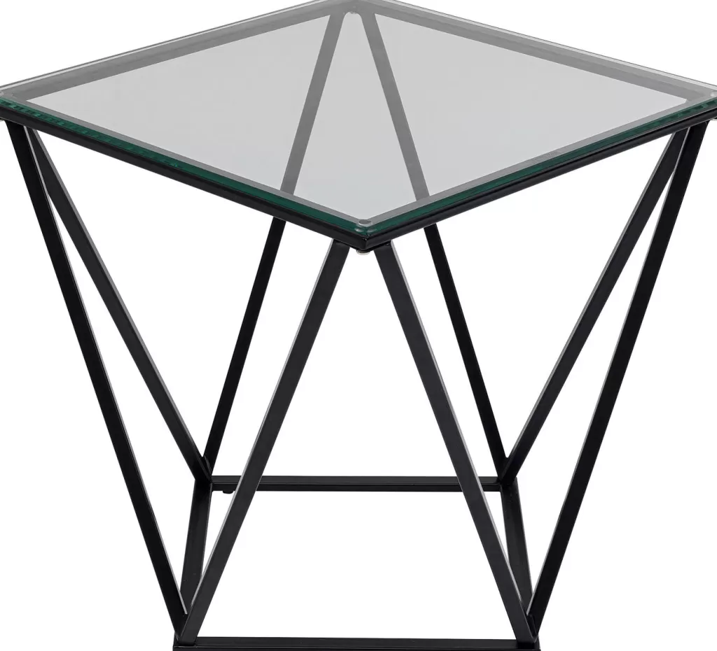Table basse Cristallo design moderne - Noir anthracite 50 x 50 cm - KARE Collection pour intérieur contemporain