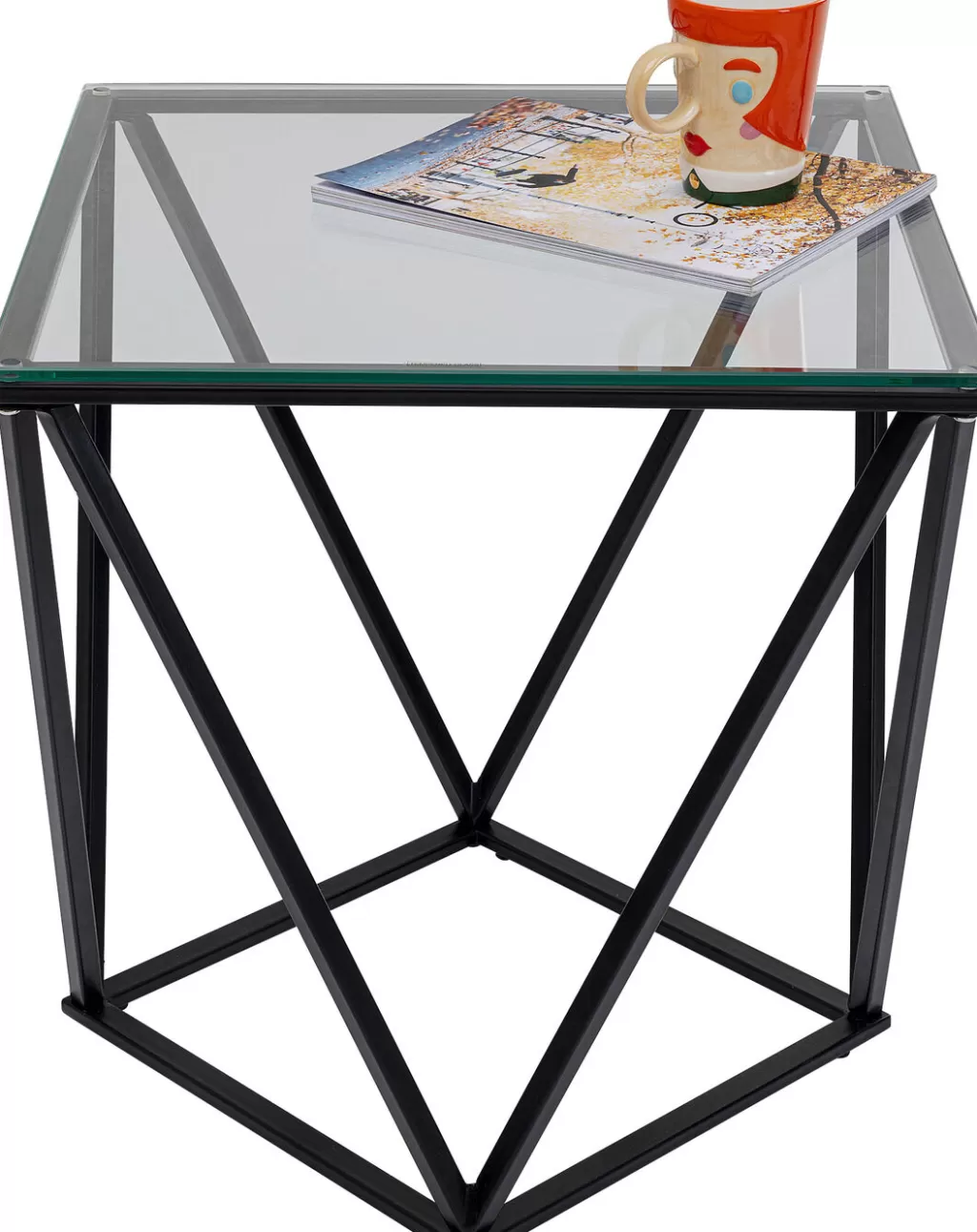 Table basse Cristallo design moderne - Noir anthracite 50 x 50 cm - KARE Collection pour intérieur contemporain