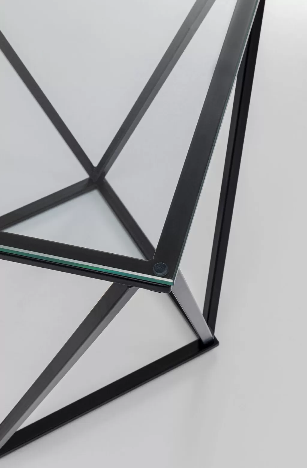 Table basse Cristallo design moderne - Noir anthracite 50 x 50 cm - KARE Collection pour intérieur contemporain
