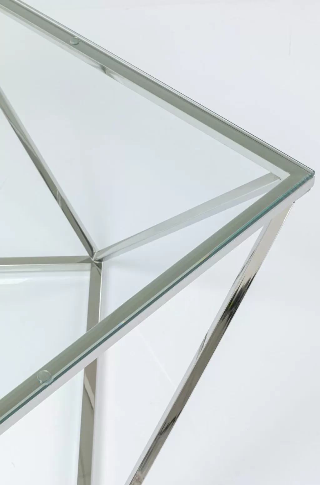 Table Basse Cristallo Design Moderne par KARE - Plateau Argenté 80x80 cm